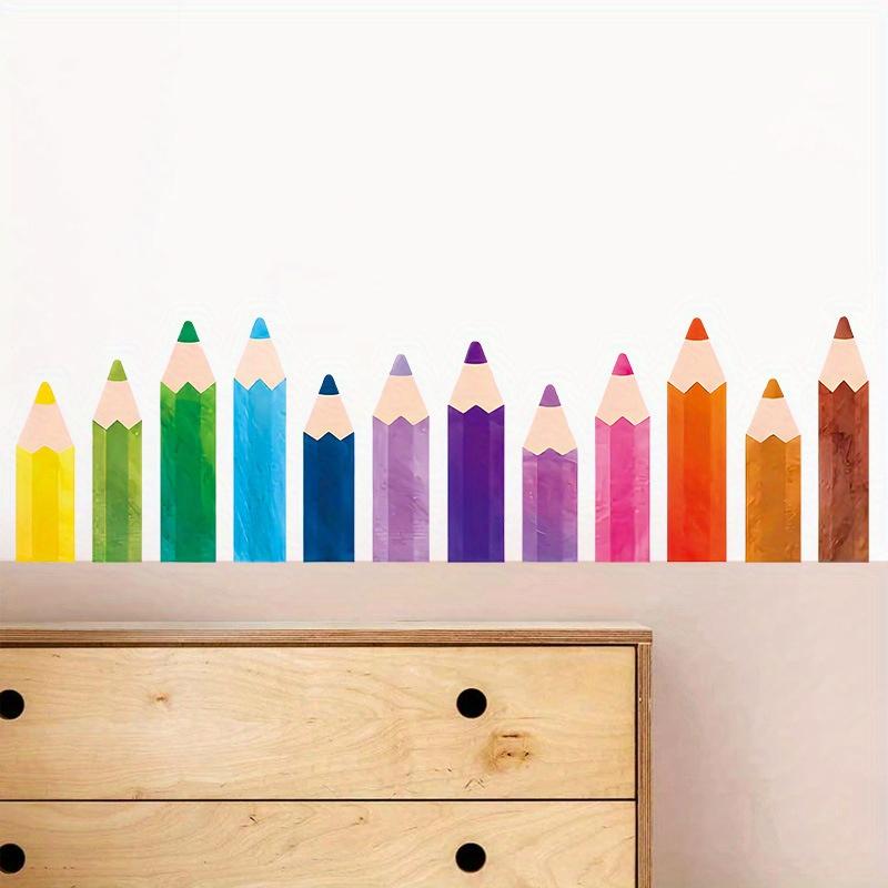 1set 24 Watercolor Pencil Decorative Stickers for Classroom, Bedroom, Glass Window Decoration Stickers scrapbooking,winter