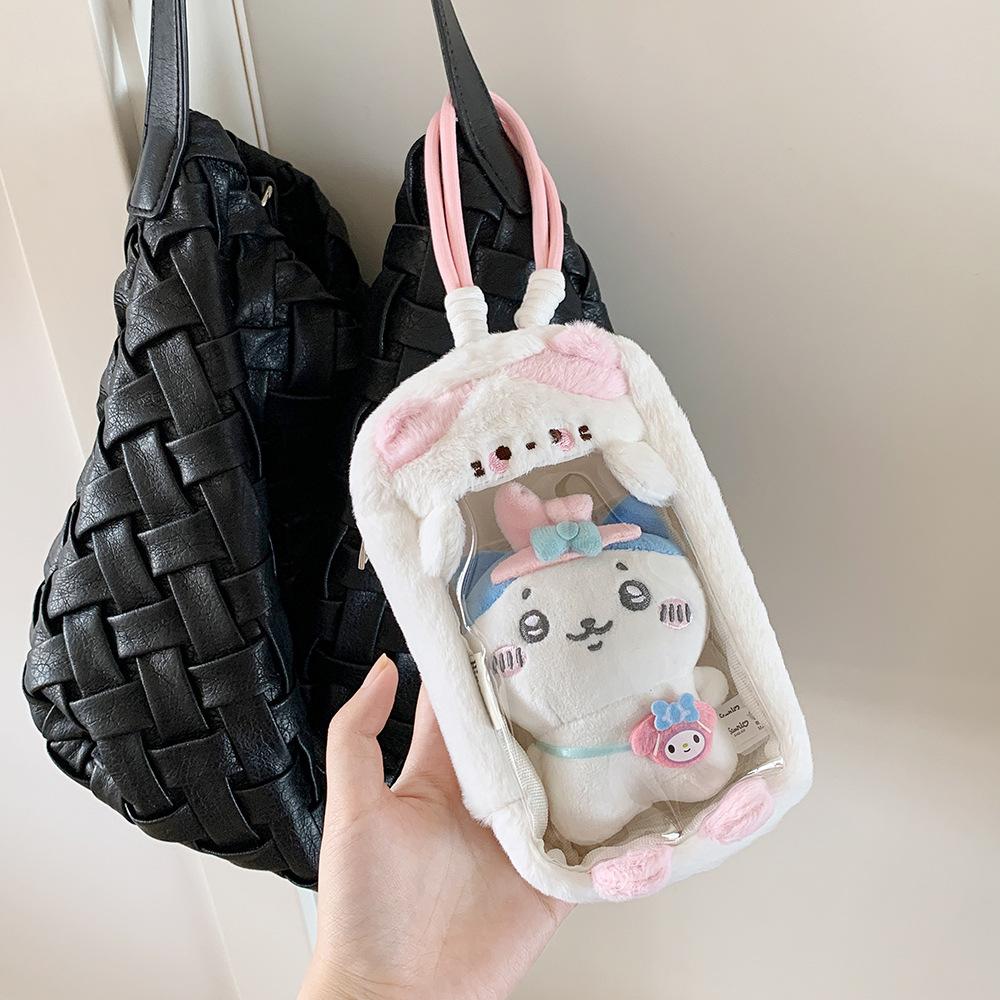 INS Style Kawaii Cartoon Puppy Cat Shape Portability Toy Bag Girl with Pendant Bar Cartoon Backpack Student out Display Bag