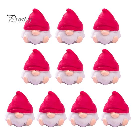 

10 шт. Мини-статуэток гномов, миниатюрные фигурки гномов из смолы, расписанные вручную настольные украшения в виде гномов для цветочных горшков, микропейзаж 10 pcs розы красного