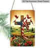 2D Flat American Flag Cross with Cardinals Metal Sign Durable Aluminum Material 8*12 Inches USA Christian Wall Decor Patriotic Church Decor