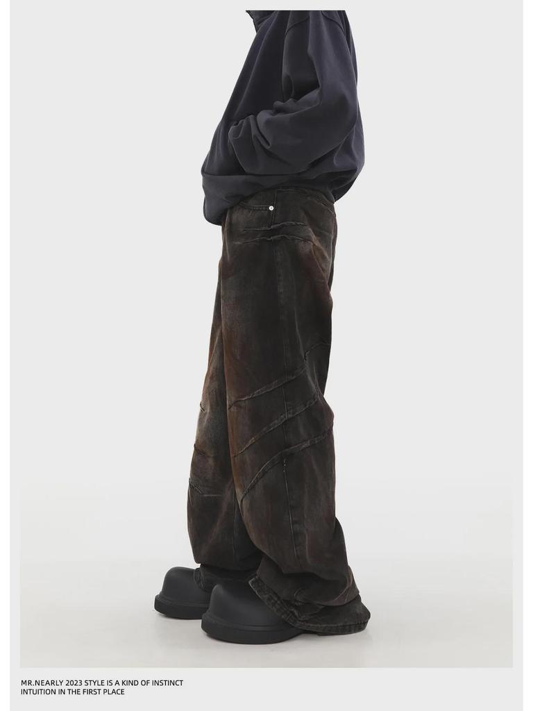 Retro High Street Style Loose Fit Jeans – Unisex Trendy Straight-Leg Pants