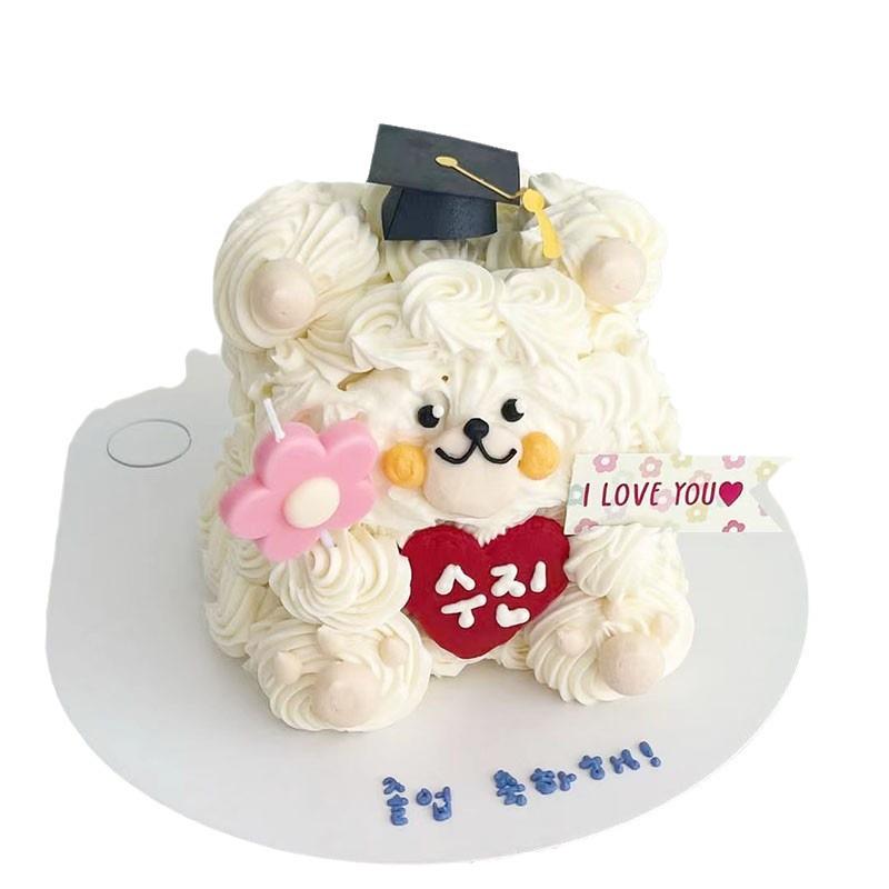 Simple Korean Style Mortarboard Cake Topper for Student Birthdays