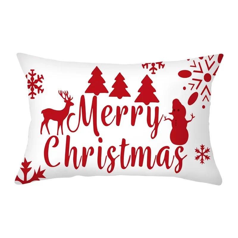 Christmas Cushion Cover Red Pillowcase Sofa Decoration Pillow Home Decor