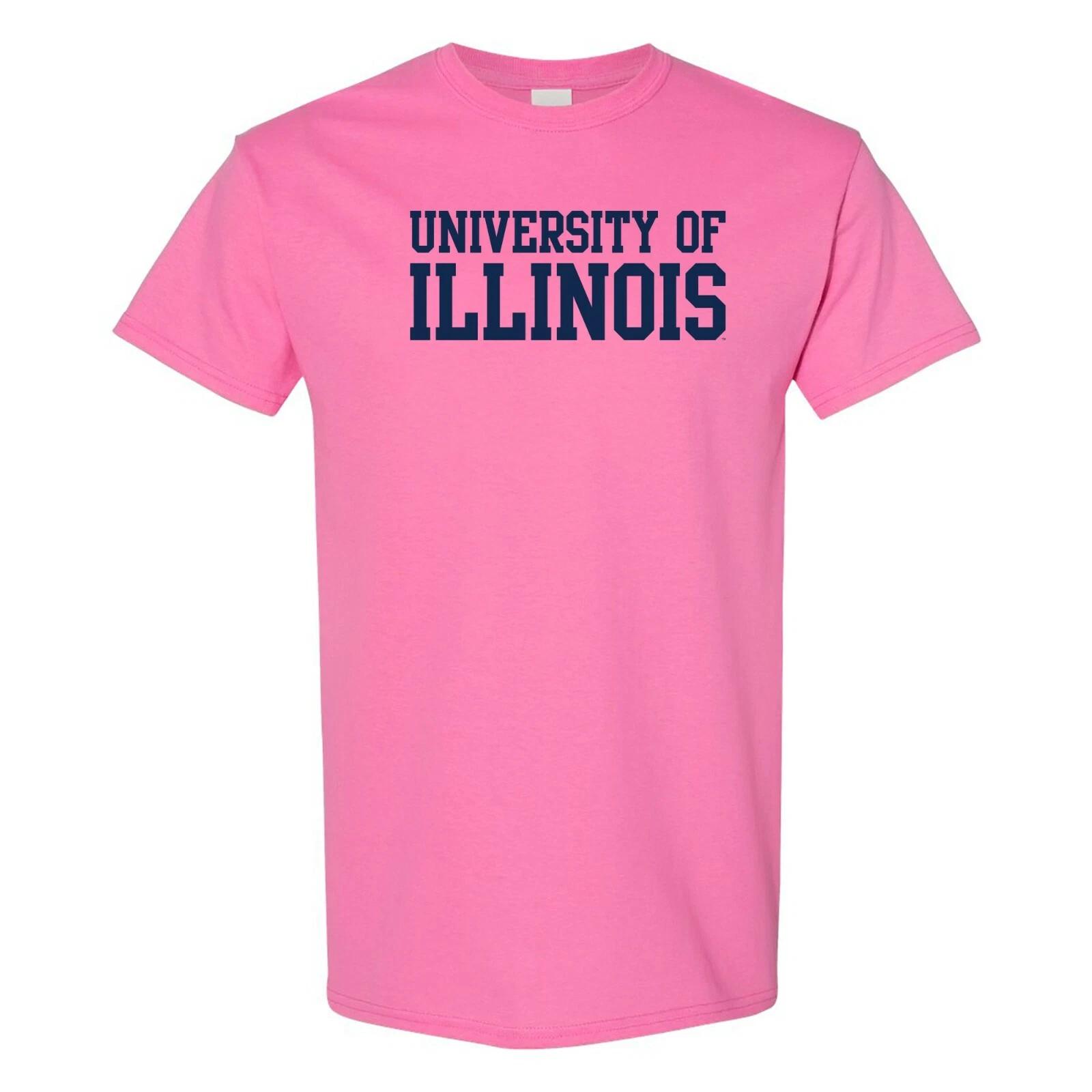 Illinois Fighting Illini Basic Block Pink T-Shirt - Azalea M