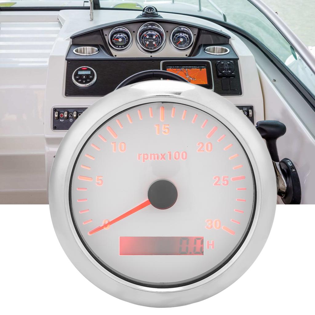 85mm Pointer Tachometer 03000rpm   7 Color Backlight for Car Boat Engine Generator 932V