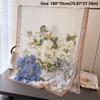 Soft Silk Scarves Peony Flower Female Shawl Wrap Fashion Women Head Scarf  Summer