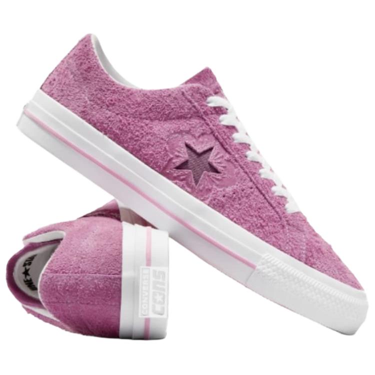 Converse Cons One Star Comfortable Casual Low Top Canvas Shoes Unisex Sneakers Light-Purple Red A11974C