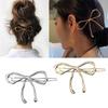 Elegant Bowknot Hairpin with a Twist Stylish Metal Hollow Barrettes Delicate Hair Accessories for Women Hair Decoration