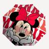 Minnie Mouse Heart Themed Automatic Opening and Closing Umbrella, Brightly Colored 8-rib Portable Umbrella, Suitable for Men and Women, A Perfect Gift