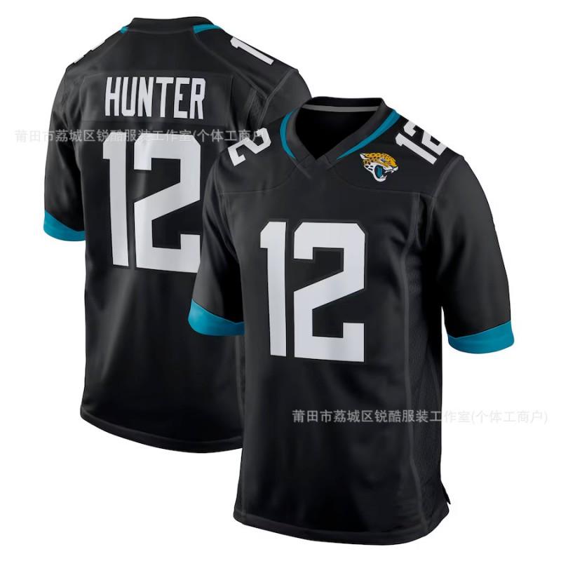 Jacksonville Jaguars NFL Maglia Travis Hunter 12 Rete Traspirante Ricamata Uniforme da Football Americano Uomo
