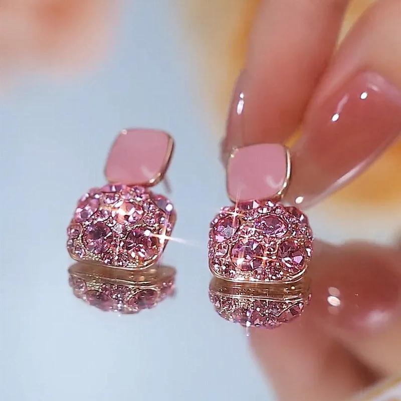 

Purple Zircon Inlaid Wheat Ear Wire Long Tassel Earrings for Women Personalized Daily Accessories Party Zircon Birthday Gifts