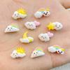 30Pcs New Cute Resin Mini Rainbow, Moon, Stars and Clouds Flat Back Manicure Parts Embellishments For Hair Bows