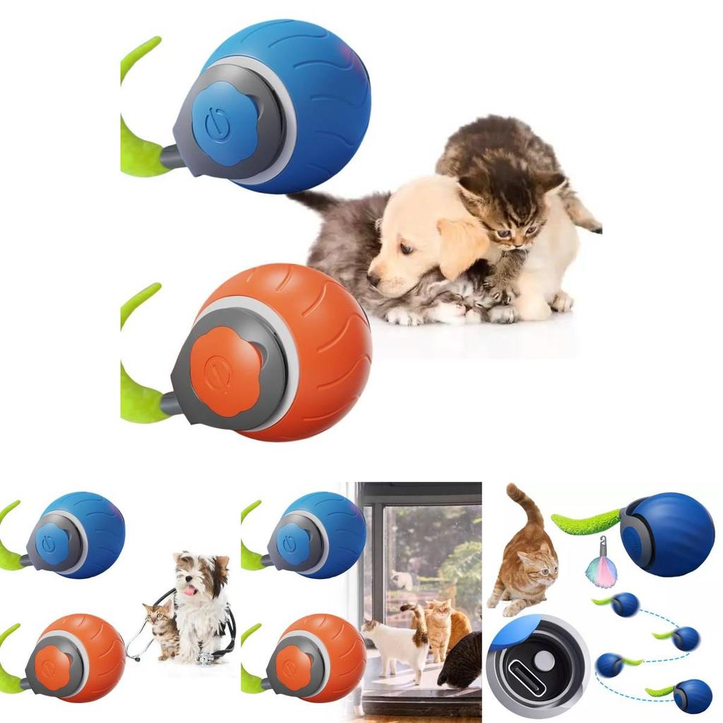 Automatic Rolling Cat Ball Toy For Entertaining Cats With Exciting Motion And Textured Design