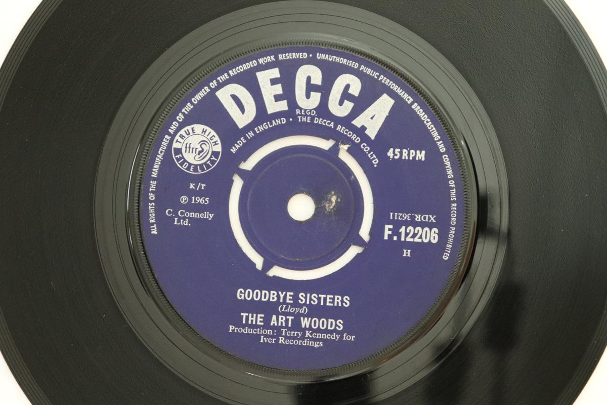 

7inch Record ARTWOODS - Goodbye Sisters F12206 Decca 1965 UK Rock Used