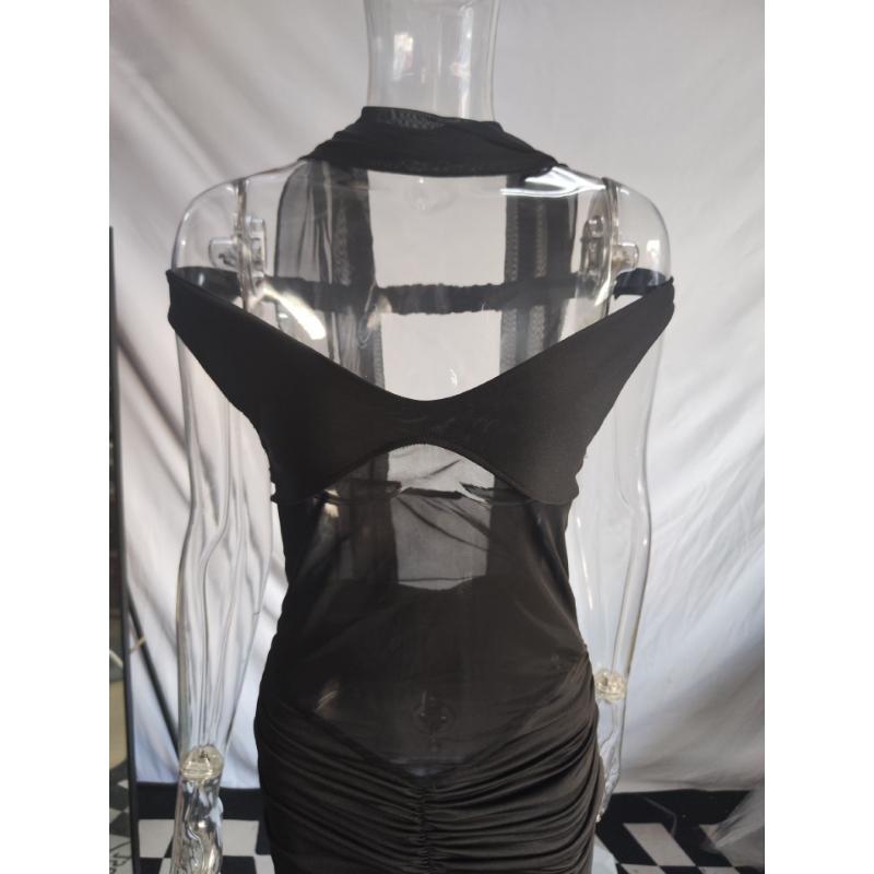 Summer Women's Off-Shoulder Mermaid Gown, Slim Fit Lace Sheer Panel Dress with Asymmetric Hem, Sexy Bodycon Evening Dress for Formal Parties