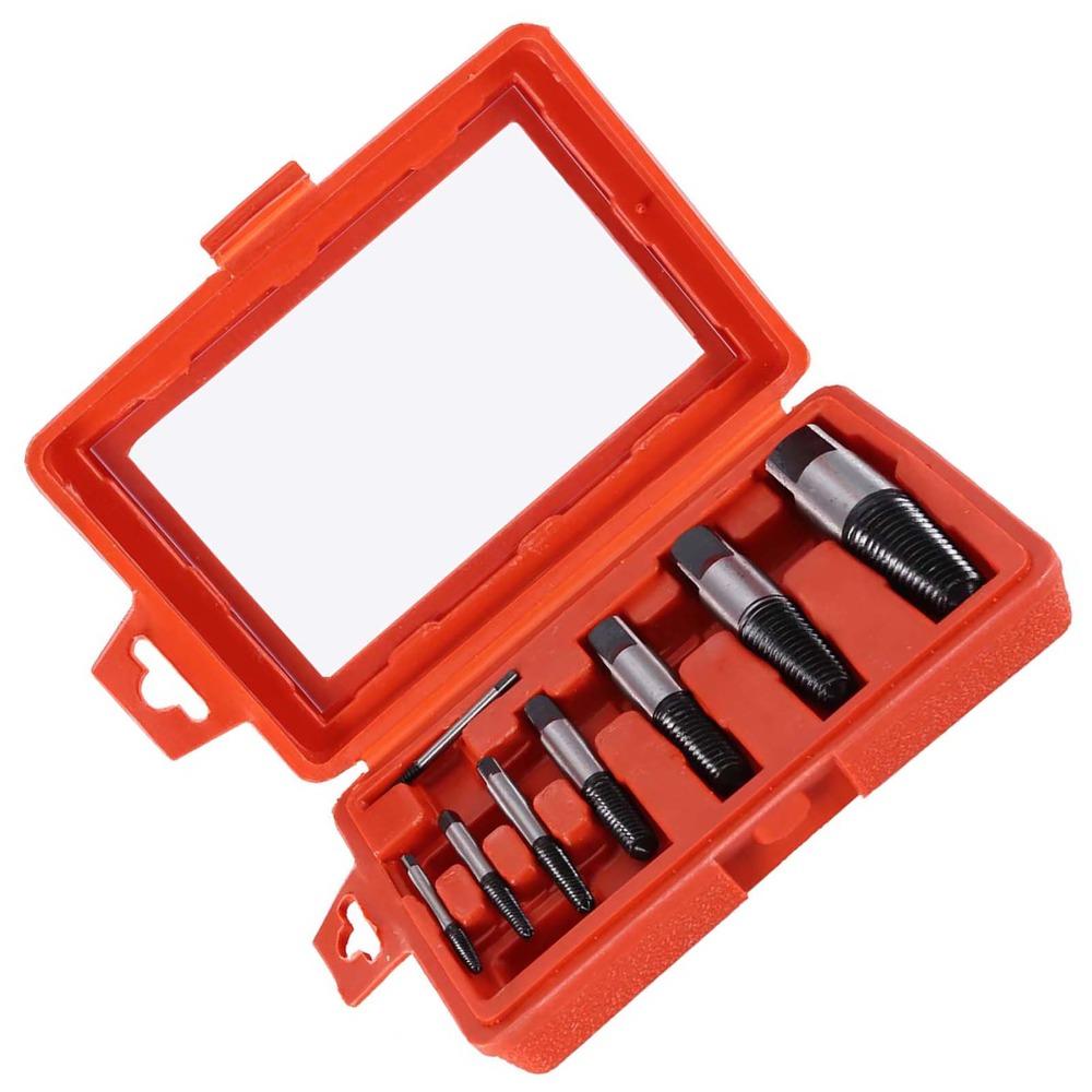 8pcs Easy Out Design Bolt Extractor Set Carbon Steel Broken Bolt Remover Plumbing Maintenance