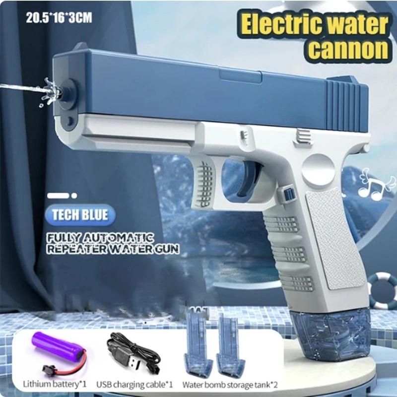 Summer Pool Electric Water Gun Rechargeable Automatic & Manual Spray Gun Capacity Range Up To 32 FT Range for Adults & Kids