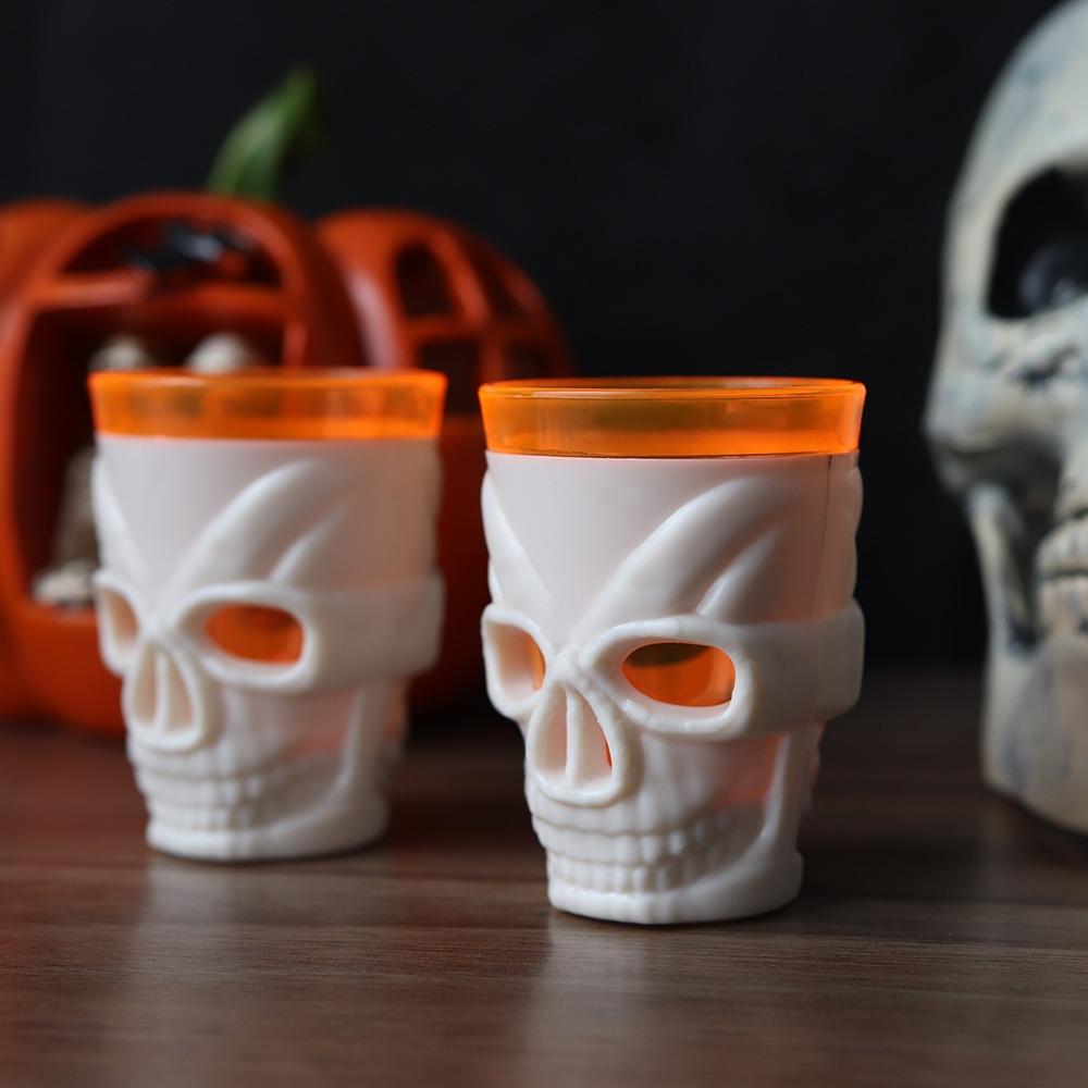 LED Light Skull Head Glowing Wine Cup Double Layer Design Drinking Mug Bar