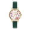 Authorized Dealer Olivia Burton Watch Illustrated Floral Forest Green Leather 30mm 24000360 [OLIVIA BURTON] Women's [SIGNATURE]