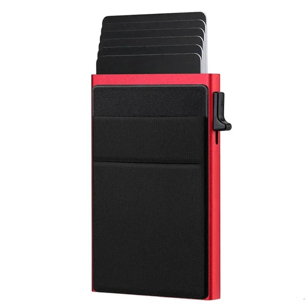 Men's RFID Aluminum Card Holder: In-Stock, Side-Push Design