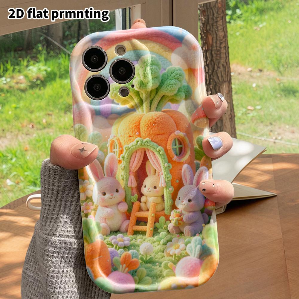 Phone Case: 2D Flat, Suitable for iPhone 18, 17, 16, 15, 14, 13, 12 Pro Protective Case, Carrot House, Perfect Christmas and Halloween Holiday Gift