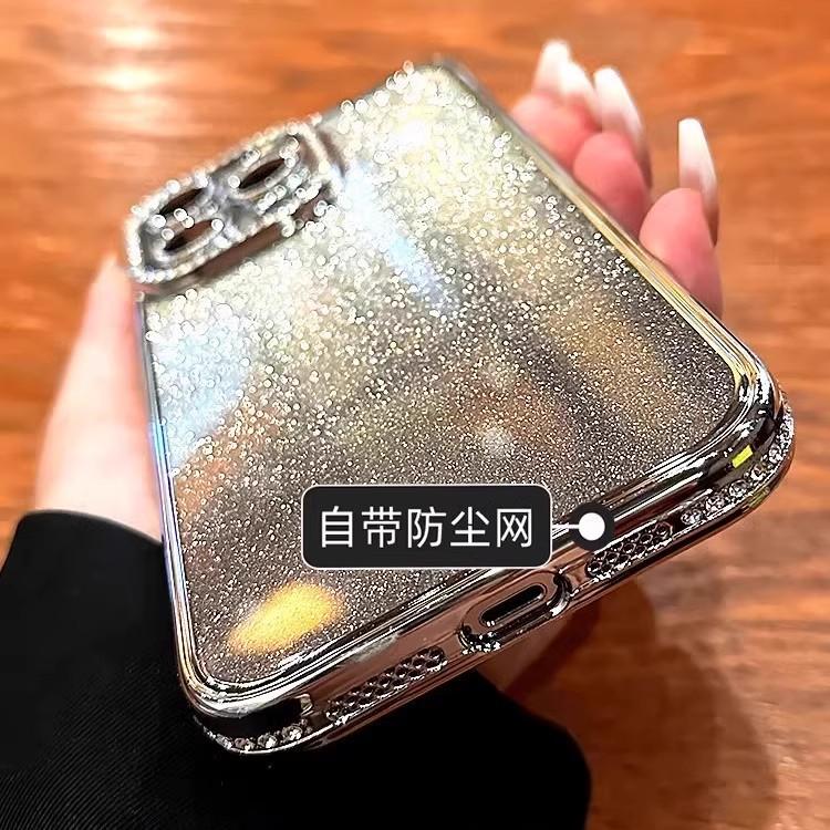 Applicable to iPhone17 rhinestone mobile phone case glitter gradual change Apple 16proMax all-inclusive anti-drop 15 protective case 14