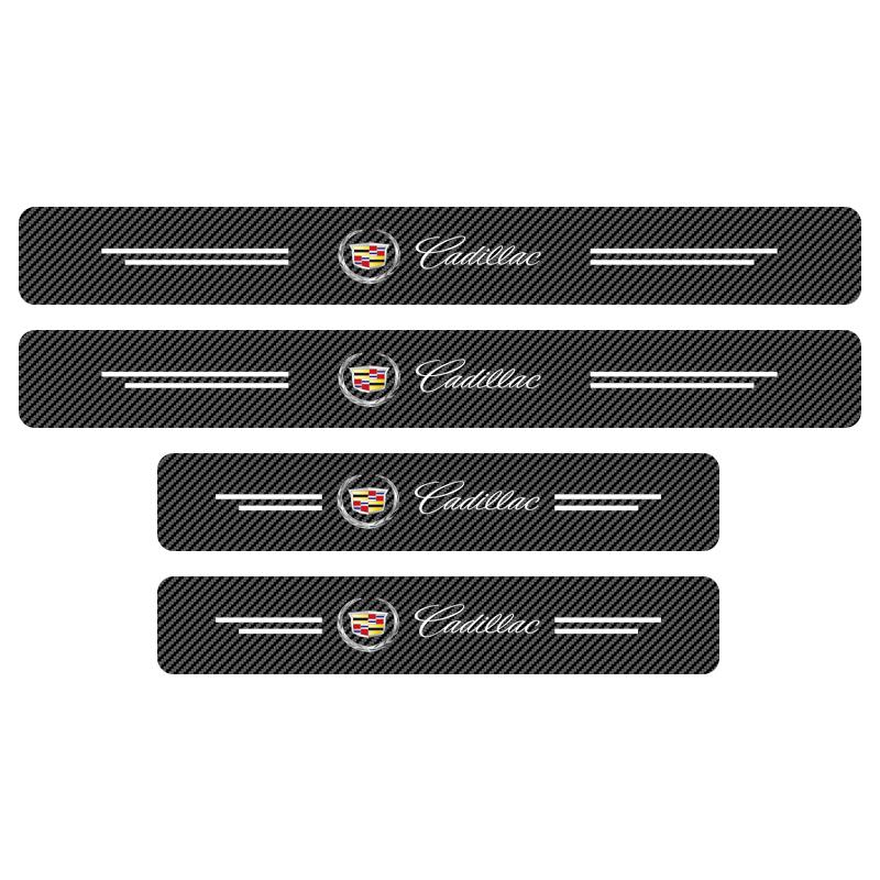 Auto Interior Door Threshold Sill Trim Stickers Waterproof Strip Scuff Scratch For Cadillac CTS STS DTS SRX XLR ATX Escalade Seville Tiburon