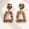 Geometric Necklace Set Leopard Texture Dangle Earring Pendant Drop Earring  Women