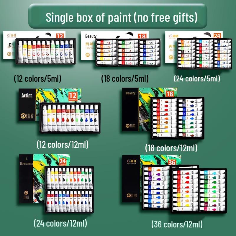 Acrylic Paint Set: 24 Colors, Waterproof, Fade-Resistant, Ideal for DIY Wall Art & Children's Projects.