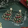 Christmas colorful Christmas tree earrings with diamonds, star earrings, women's niche rhinestone alloy stud earrings ornament
