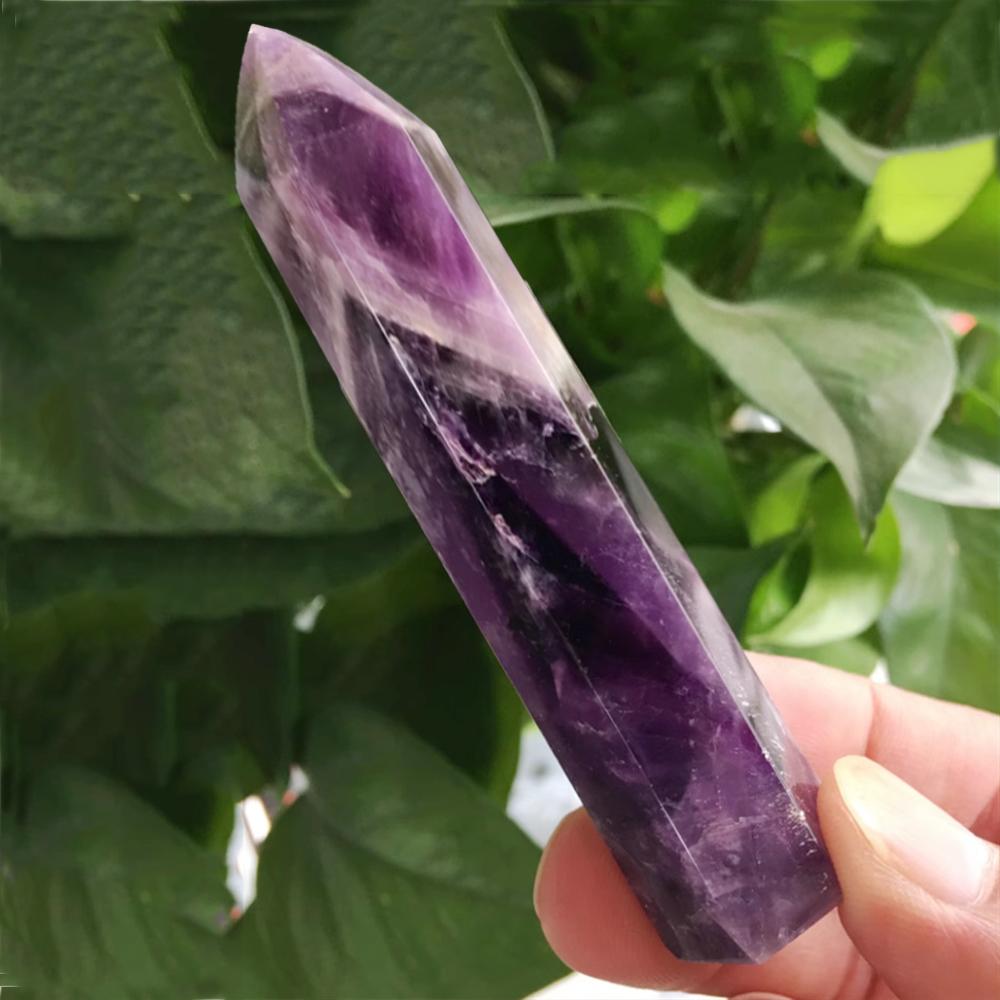 Grande Taille Point de Cristal d'Améthyste Naturelle Baguette Pierre d'Énergie Cristalline Quartz Violet Naturel Décoration Intérieure Artisanat Poli 8-15cm Pierre Sculptée