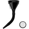 JOYCOURT Wide Mouth Oil Funnel with Handle, Automotive Flex Funnel, Black | Funnel with Flexible Spout Extension Nozzle Hose Mesh Screen Filter for
