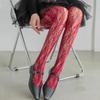 Sweet Floral Print Silk Stockings Sheer Material Thin Texture Pantyhose Jacquard Lace Fishnet Long Socks JK Fashion