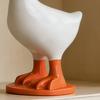 Magnetic Goose Key Holder Cute Resin Goose Figurine with Strong Magnet Beak Funny Animal Desk Ornament for Home Office Table Decor