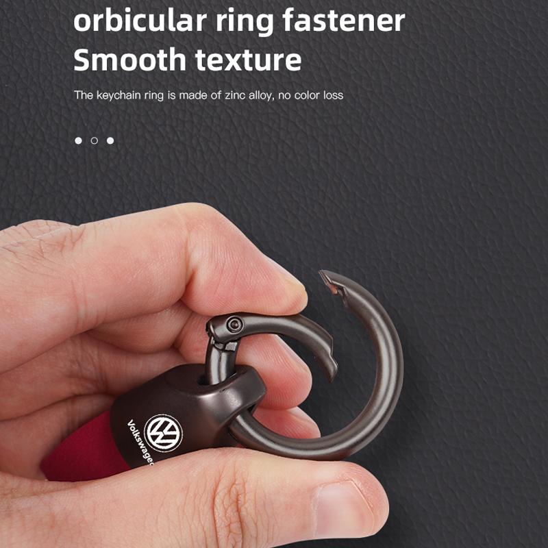 Valve Stems Caps 3D Metal/Leather Car Logo Key Chain Keyring Auto Interiors Accessories For Volkswagen VW RLine R Golf Amarok ID UH5