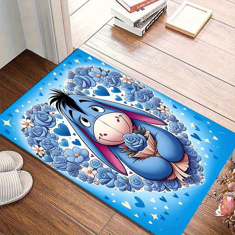 

1pc Blue Floral Heart Shaped Rug for Home Decor, Office Carpet, Chair Cover, Outdoor Mat, Gift Idea - Cute Eeyore Designz4174 60cm by 90cm