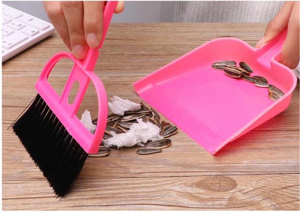 Mini Cleaning Brush Small Broom Dustpans Set Desktop Sweeper Garbage Cleaning Shovel Household Cleaning Tools Red