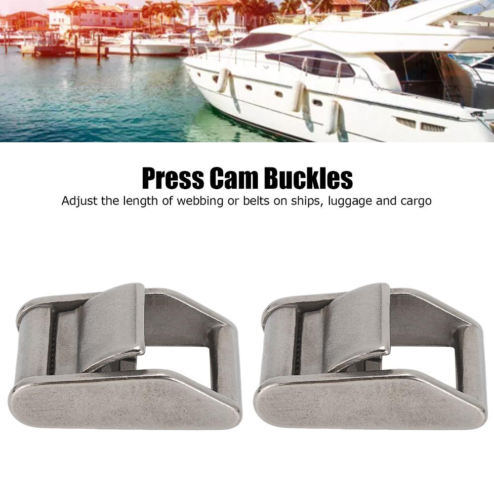 2 PCS Stainless Steel 316 Cam Buckles Quick Release Adjustable Design Lock Slider Buckles 1.06 Inch (27mm) Width