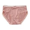 Hollow Ice Silk Thin Belt Panties Flower Satin Silk Lace Thong Women's Lace Mesh Briefs  Girls