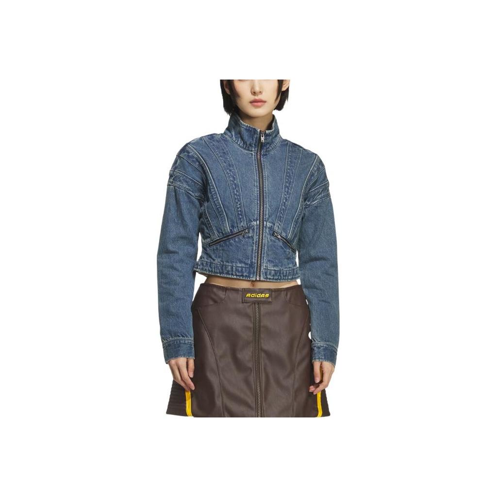 Adidas Originals SS25 Džínová bunda Módní Pohodlná K pokožce šetrná Volná Džínová bunda Dámské bundy KH1183