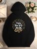Women'S 2026 New Year Fireworks Hooded Sweatshirt | Black Pullover with "2026 Happy New Year" Print, Soft Winter Sweater, Suitable