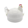 MCCRUA Chicken-Patterned Egg Boiler, Holds 4 Eggs, Microwave-Safe, Egg Steamer, Makes Soft-Boiled and Hard-Boiled Eggs, Easy, Safe, and Cute Cooking S