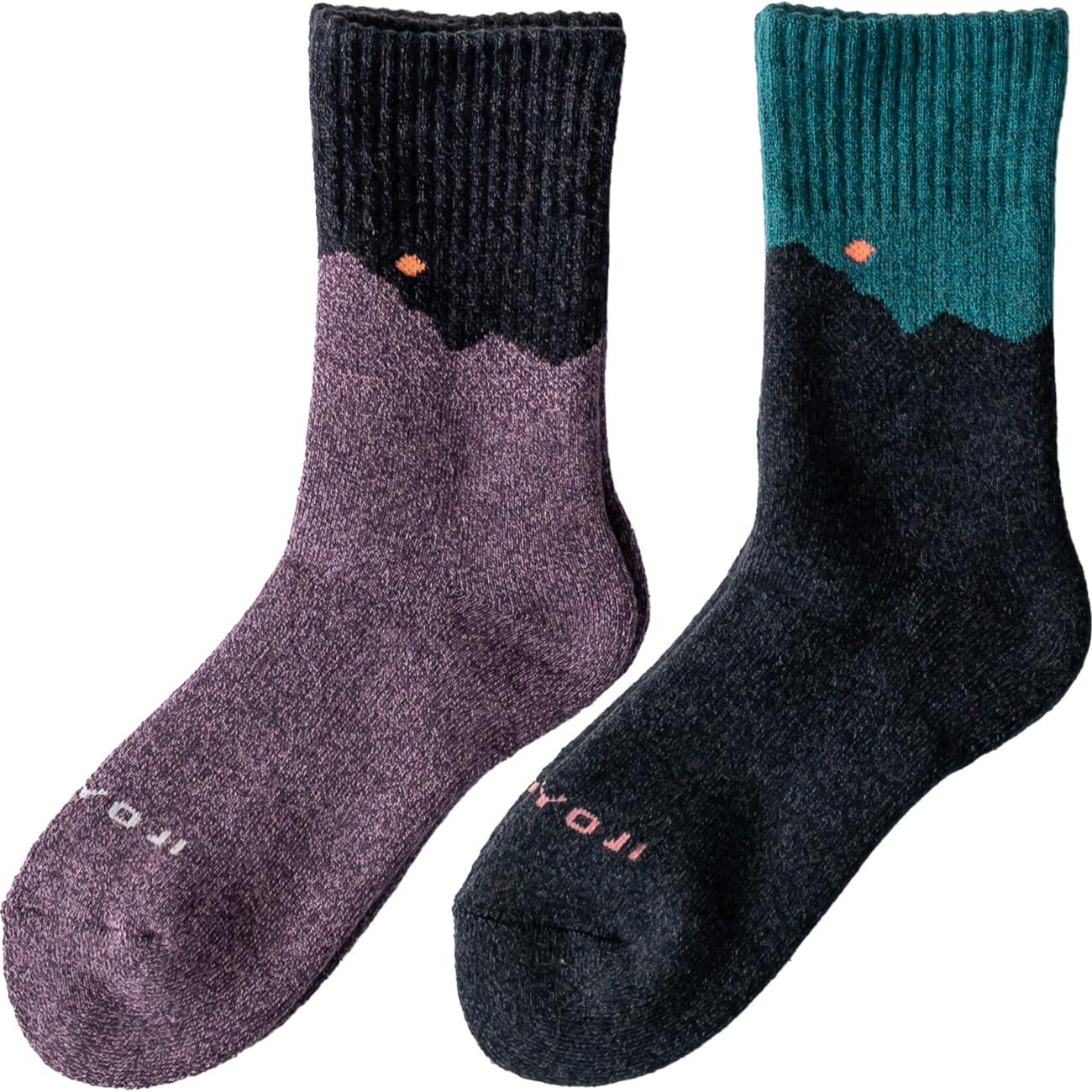 

[Носки от Чиёджи] Женские треккинговые носки Takamiyama, 2 пары, 22-24 см, фиолетовые и темно-синие, Сделано в Японии