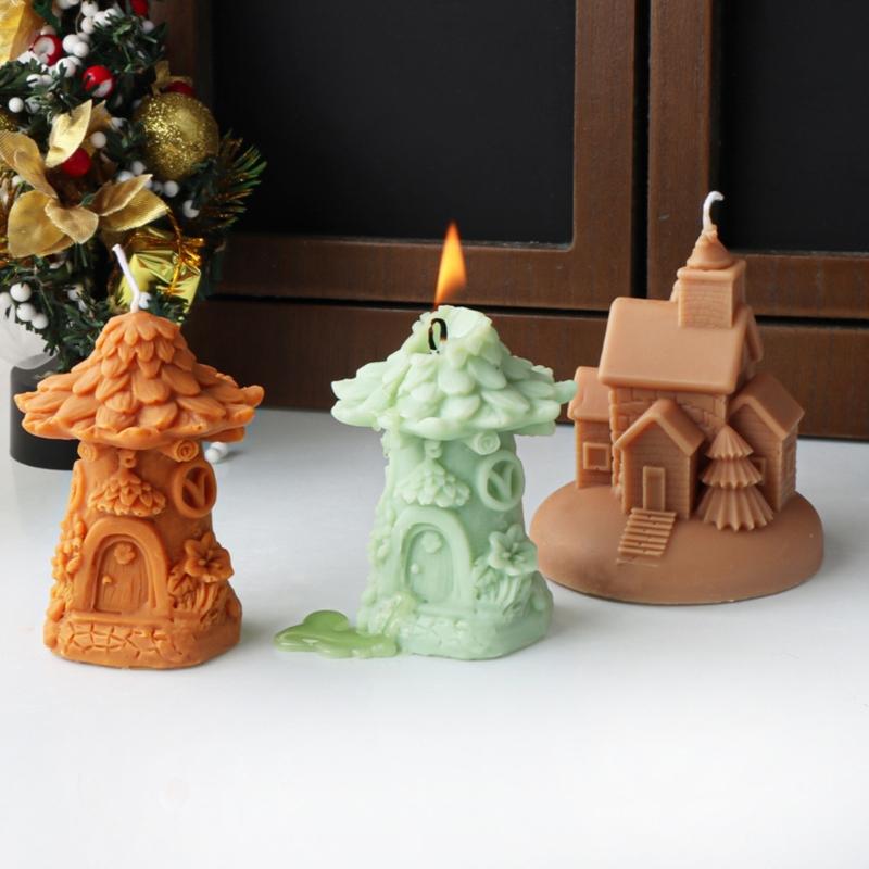 Flexible Silicone Mold Nordic House Shaped Candle Molds Scented Aromatherapy Making Mould Handmade Ornament Mould
