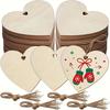 10/20pcs/lot Heart Shaped Wooden Hanging Ornament Hearts Craft for Wedding Valentine's Day Gift DIY Craft Art Project Painting
