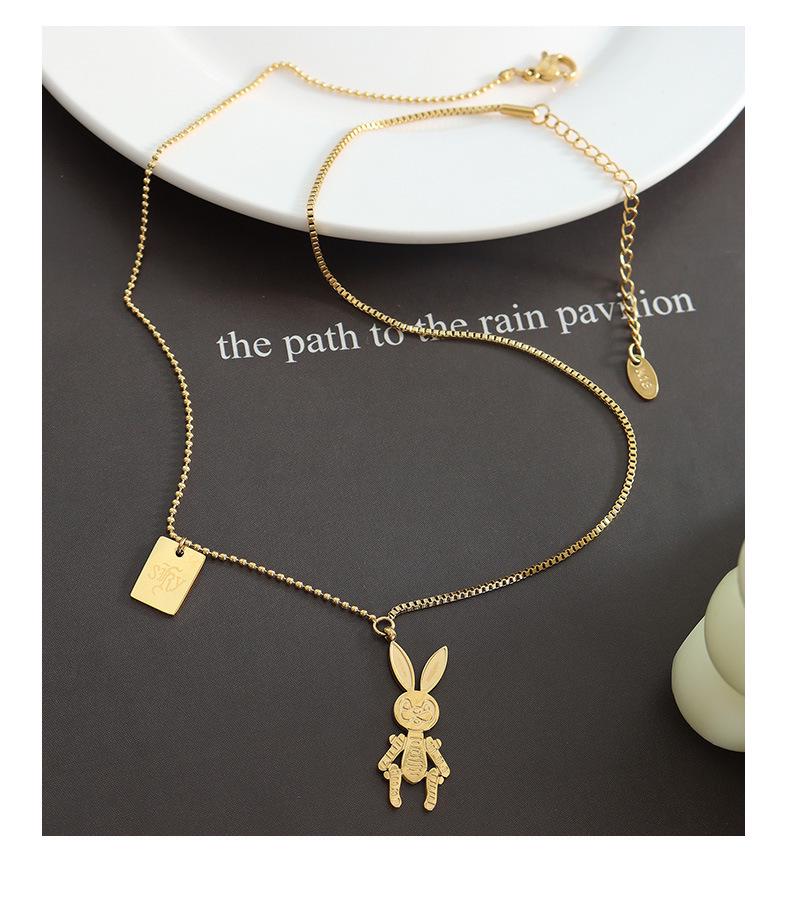 European Punk Stylish Rabbit Pendant Chain Necklace for Women