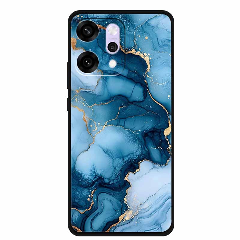 Funda de Dibujos Animados Para OPPO Reno 14 Pro Funda de Teléfono Suave de Silicona Para OPPO Reno14Pro Negra TPU Protectora Carcasa Trasera Mármol Para