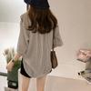 Striped Loose Fit Shirt For Women With Polyester Fabric Summer Casual Wear