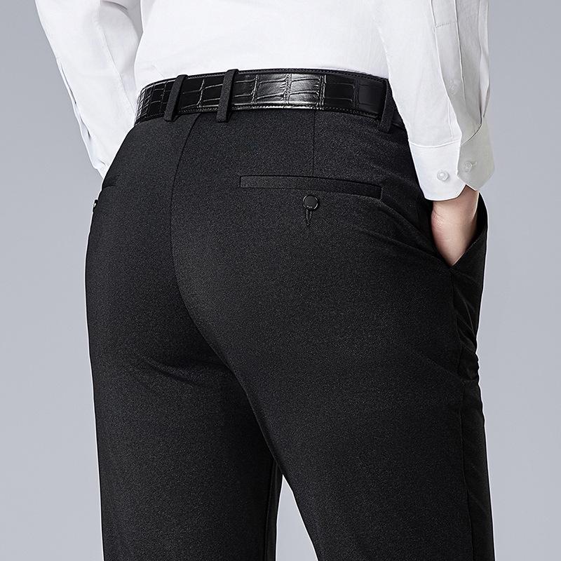 2026 Spring/Summer Men's Casual Knit Pants - Fashionable, Versatile, Middle-Aged Business Wear, Straight Loose Fit