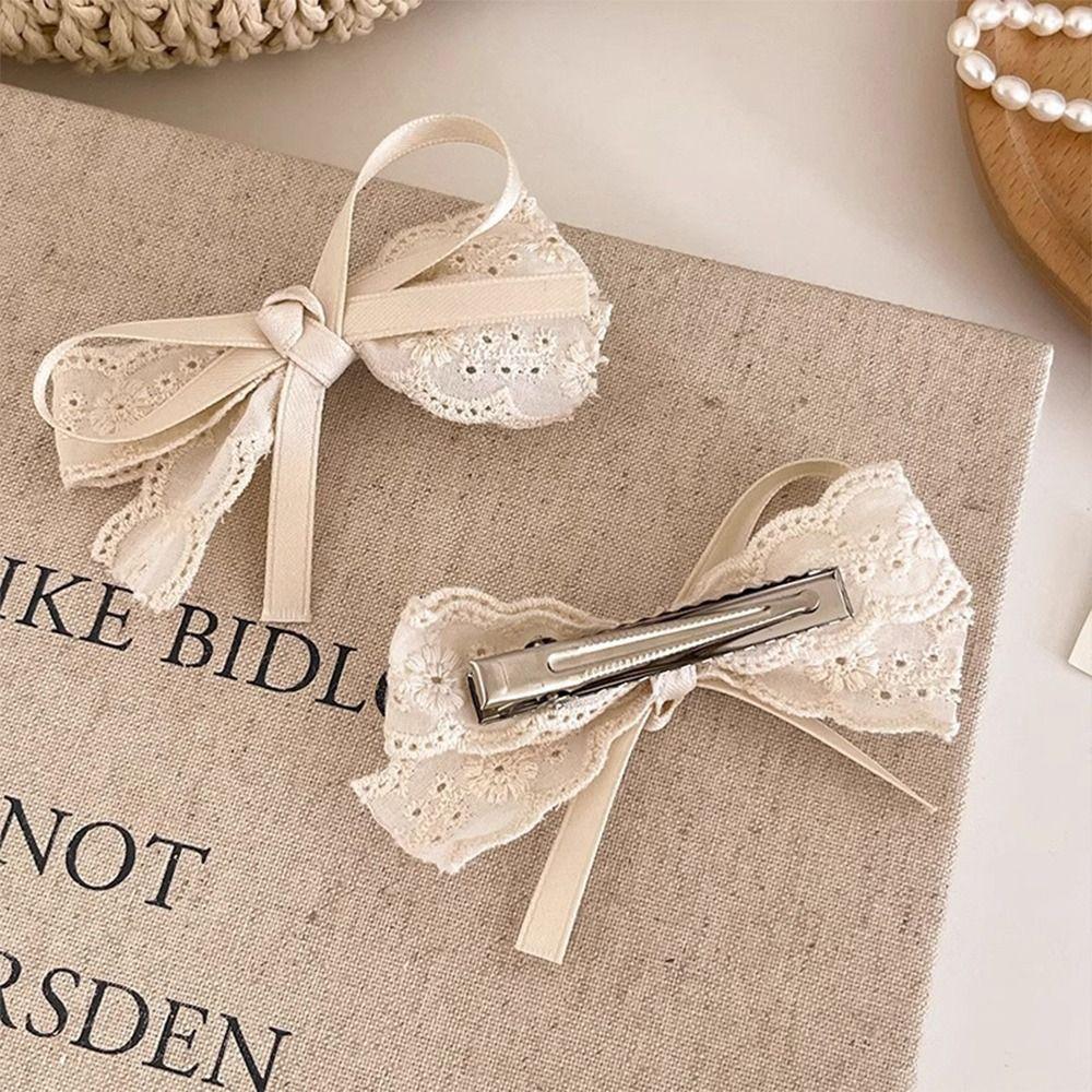 Lace Bow Kid Hairpins Duckbilled Hair Accessories Fashion Hair Clip Gift
